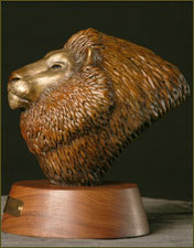 Desktop Bronze Sculpture of African Lion